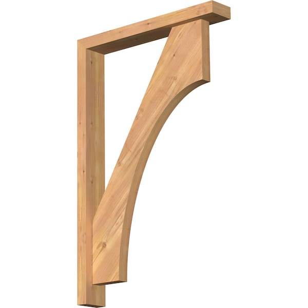 Ekena Millwork Westlake Block Smooth Bracket w/ Offset Brace, Western Red Cedar, 3 1/2"W x 22"D x 34"H BKT0402X22X34WTL05SWR - main